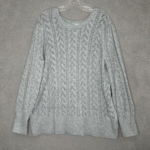 Liz Claiborne Cable Knit Sweater Womens Sz XL Y2K Cable Knit Boho Cozy Y2K